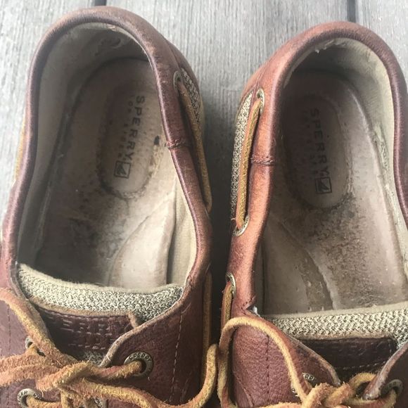 Sperry Topsider Dark Brown Leather Boat Shoes - Picture 5 of 9